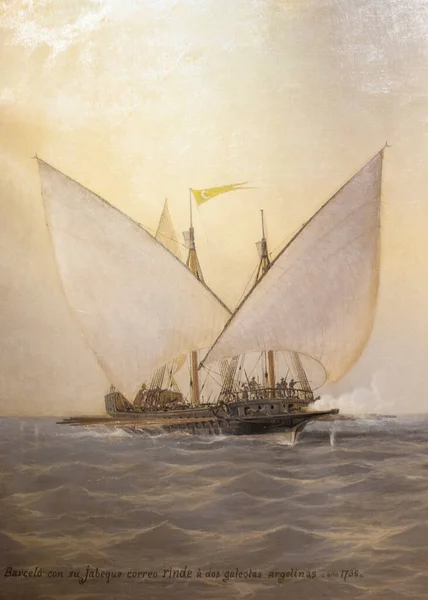 Algierscy Piraci 1738 Malowane Przez Angel Cortellini Sanchez Museo Naval — Zdjęcie stockowe
