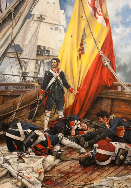 Granátník Martin Alvarez Bitvě Cap Saint Vicent Maloval Augusto Ferrer — Stock fotografie