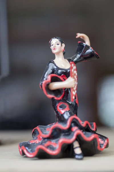 Figurka Tancerki Flamenco Sklepie Pamiątkami Madrycie Centrum Hiszpanii Skupienie Selektywne — Zdjęcie stockowe