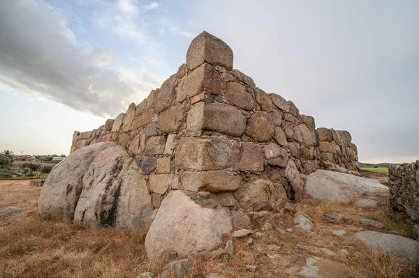 Archäologische Stätte Hijovejo Südostecke Mauer Befestigte Römische Einfriedung Auf Granitschutt — Stockfoto