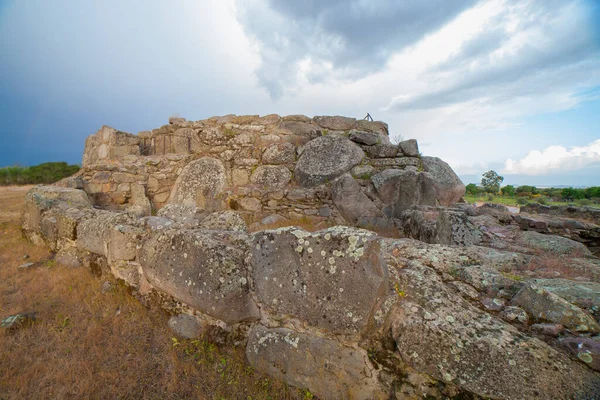 Hijovejo考古遗址 西墙顶部花岗岩螺钉上的强化罗马外壳 西班牙埃斯特雷马杜拉Quintana Serena — 图库照片