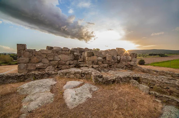 Αρχαιολογικός Χώρος Hijovejo Κεντρική Πύλη Οχυρωμένη Ρωμαϊκή Περίφραξη Στην Κορυφή — Φωτογραφία Αρχείου