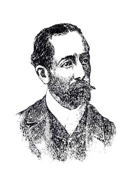 Amado Nervo portrait. Mexican poet, journalist and educator. Unknown artist engraving clipart