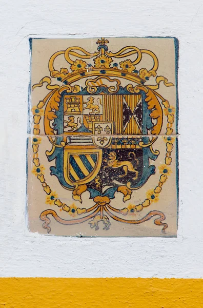 Sevilla Spanien September 2020 Königliche Alcazars Von Sevilla Wappen Glasiert — Stockfoto