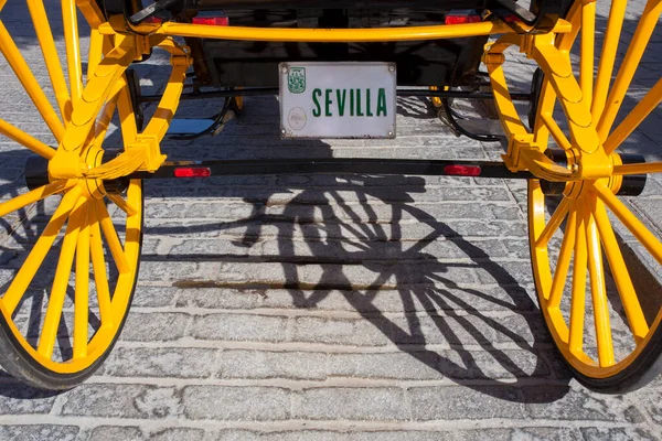 Traditional Horse Drawn Carriage Seville License Plaque Santa Cruz Neighborhood — Stock Photo, Image