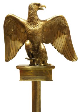 Eagle of the ensign of the French Imperial Navy with belonged to the warship lAtlas. By Pierre Philipe Thomire. 19th Century. Bronze and Gold 