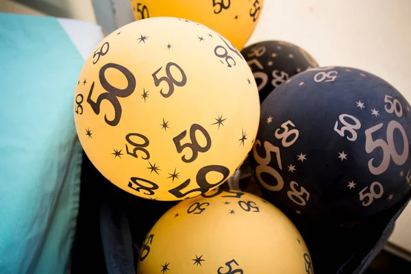 Balões Suaves Para Decorar Celebrações Amor 50Th Aniversário Casamento — Fotografia de Stock
