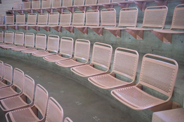 Arena Grandstand Cheio Assentos Metálicos Disposição Semicircular — Fotografia de Stock