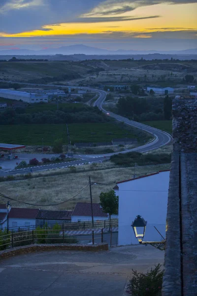 Galisteo Schöne Ummauerte Stadt Aus Dem Alagon Valley Übersicht Von — Stockfoto