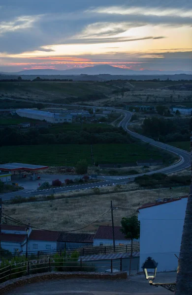 Galisteo Schöne Ummauerte Stadt Aus Dem Alagon Valley Übersicht Von — Stockfoto