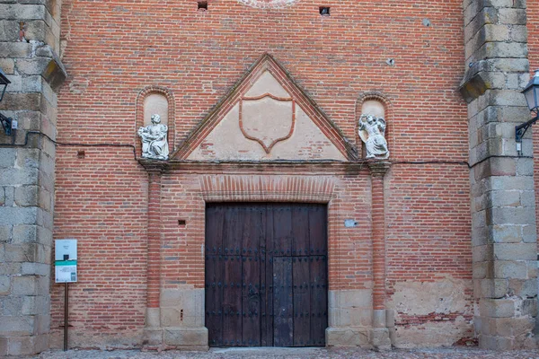 Church Our Lady Assumption Galisteo Beautiful Walled Town Alagon Valley — Stok fotoğraf