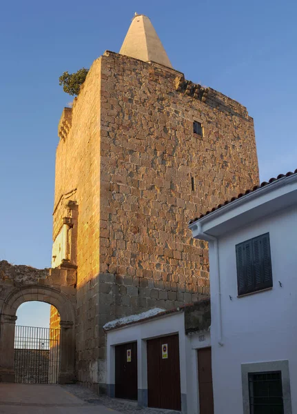 Galisteo Piękne Otoczone Murami Miasto Doliny Alagon Twierdza Pałacowa Extremadura — Zdjęcie stockowe