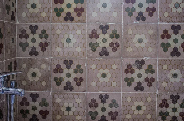 Vintage Rural Hotel Bathroom Covered Recycled Cement Tiles Rural Tourism — Stockfoto