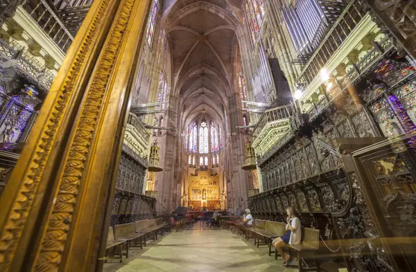 Leon Spanje Juni 2019 Leon Cathedral Koor Ook Wel House — Stockfoto