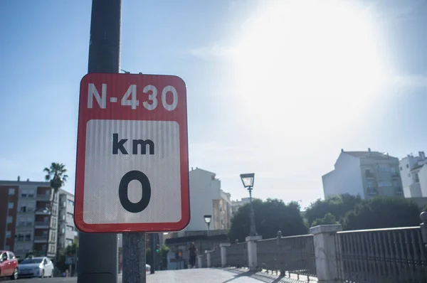 Badajoz Spanien Juni 2018 Null Kilometer Der Spanischen Nationalstraße 430 — Stockfoto