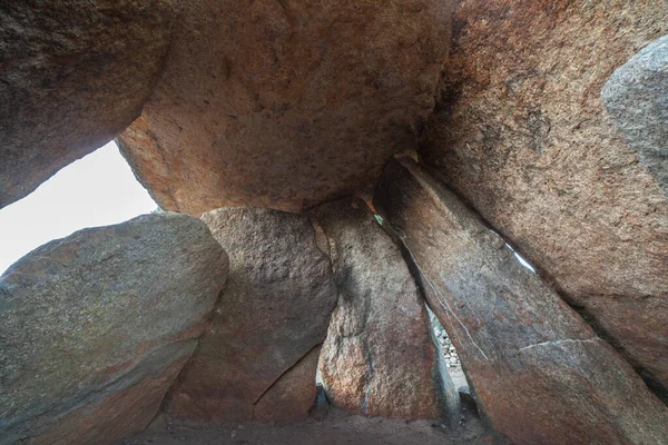 Mellizo Valuable Example Neolithic Dolmens Burial Chamber Indoor Valencia Alcantara — Stock Photo, Image