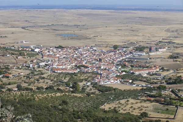 Sierra Fuentes Falu Légi Felvétel Caceres Extremadura Spanyolország — Stock Fotó