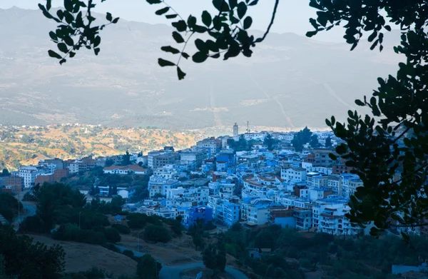 Vista panorámica de la ciudad azul de Chefchaouen — Foto de Stock