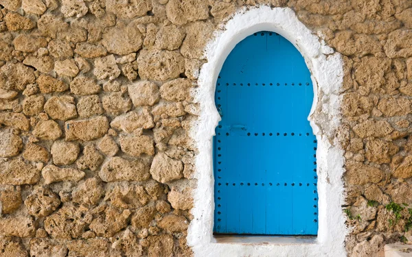 Blue painted doors — Stock Photo, Image