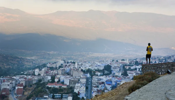 Panorama miasta niebieski chefchaouen — Zdjęcie stockowe