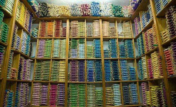 Shop of silk thread — Stock Photo, Image