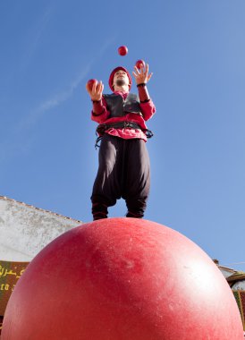 Juggling above the ball  clipart