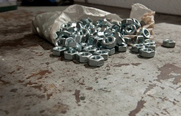 Load of new alloy nuts — Stock Photo, Image