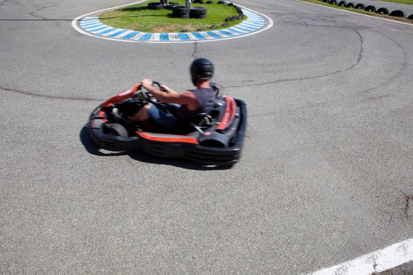 Having fun on a go cart — Stock Photo, Image