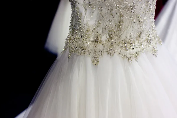 Rhinestones on bridal gown — Stock Photo, Image