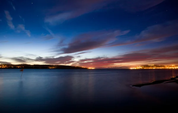 Zachód słońca na lagunę Obidos — Zdjęcie stockowe