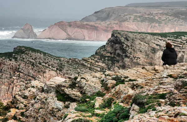 Am Rande des heiligen vicent cape — Stockfoto