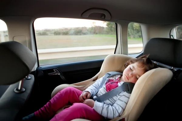 Sleeping in child car seat — Stock Photo, Image