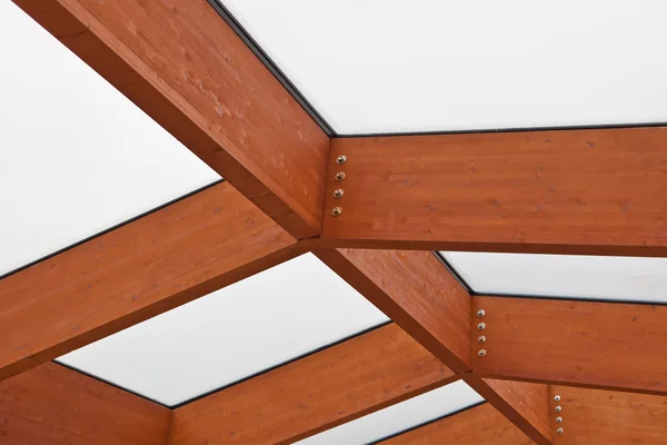 Wooden and glass ceiling — Stock Photo, Image