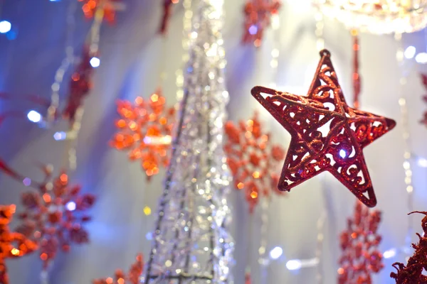 Červené vánoční hvězdy — Stock fotografie