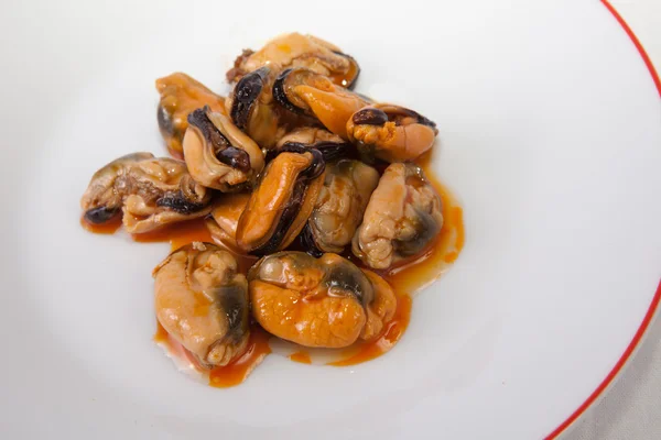 Tapa of marinated mussels — Stock Photo, Image