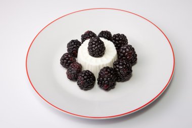 süzme peynir ile böğürtlen