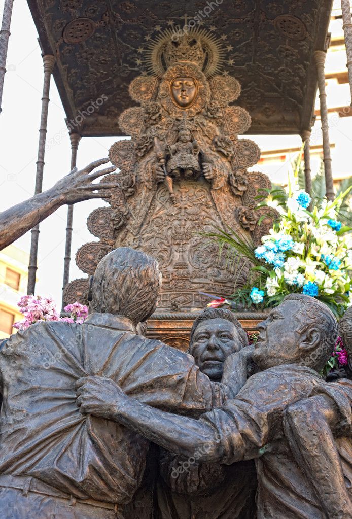 Sculpture set carrying around the Virgin of El Rocio