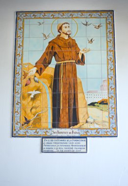 St. Francis Asis in çini sırlı