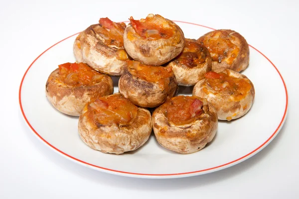 Setas rellenas de verduras fritas — Foto de Stock