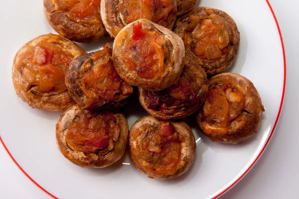 Setas rellenas de verduras fritas — Foto de Stock