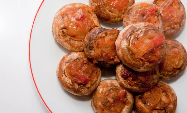 Setas rellenas de verduras fritas — Foto de Stock