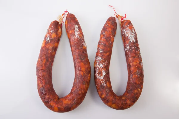 Chorizos rojos curados — Foto de Stock