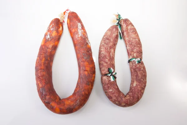 Chorizo rojo y salchichón — Foto de Stock