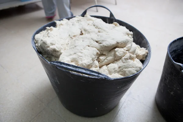 Bucket of dough for bread — Stock Photo, Image