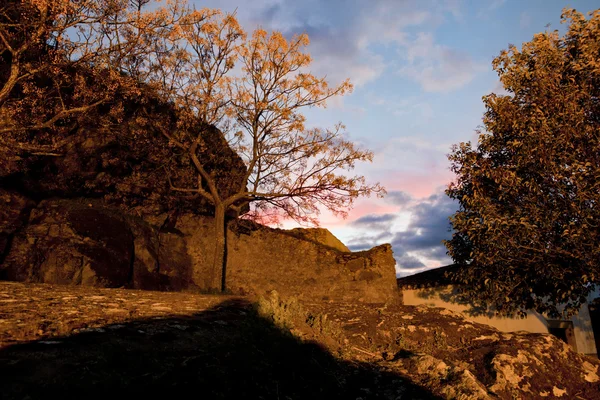 Old castle remains of Montanchez — Stock Photo, Image