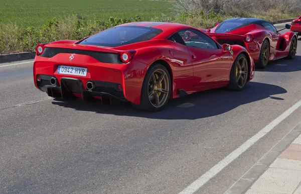 Ferrari cars waiting on line for entry — Stock Photo, Image