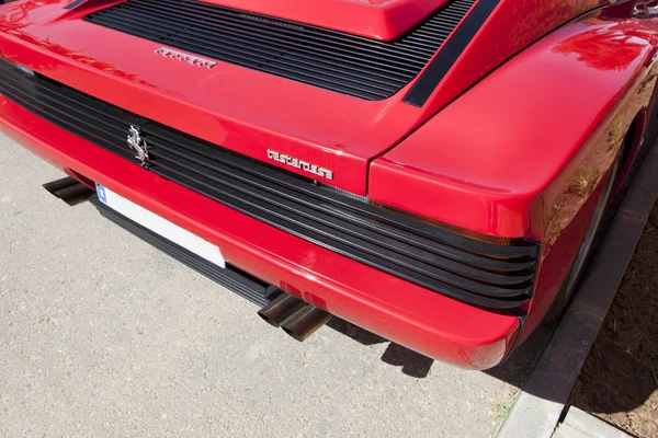 Ferrari testarossa Kofferraum und Auspuffrohr — Stockfoto