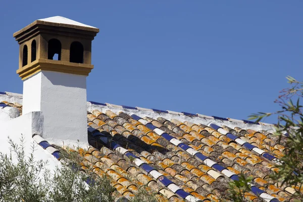 Roof made with glaced colorful tiles — Stock Photo, Image