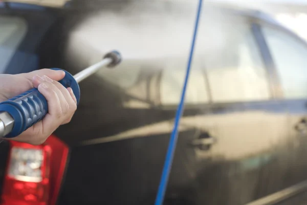 Mein gläsernes Auto waschen — Stockfoto