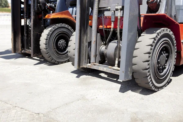 Forklift loaders tires — Stock Photo, Image